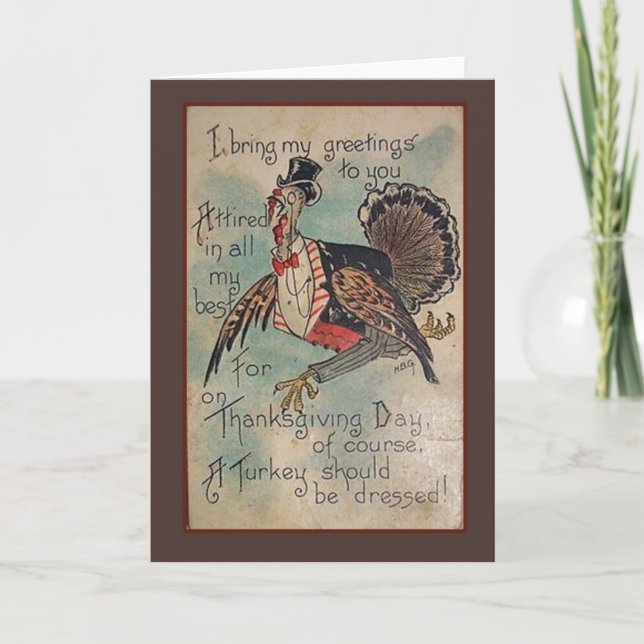 Carte vintage de thanksgiving (Devant)
