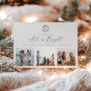 Carte vintage de vacances photo Monogramme 3