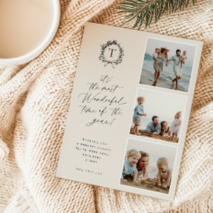 Carte vintage de vacances photo Monogramme 3