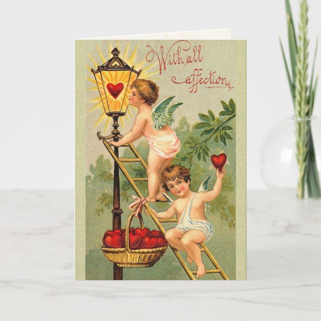 Carte vintage de Valentine d'ange (Devant)