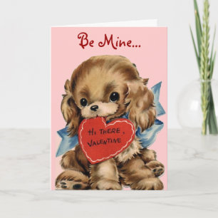 Carte vintage de Valentine de chiot