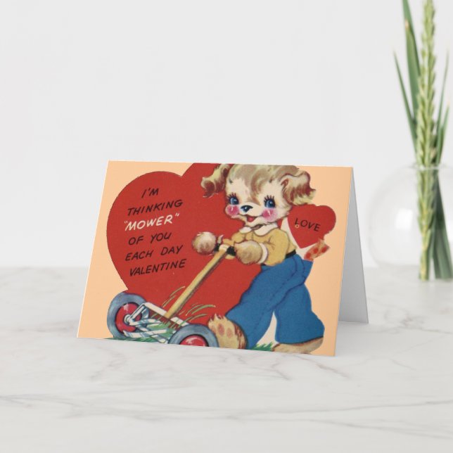 Carte vintage de Valentine de faucheuse (Devant)