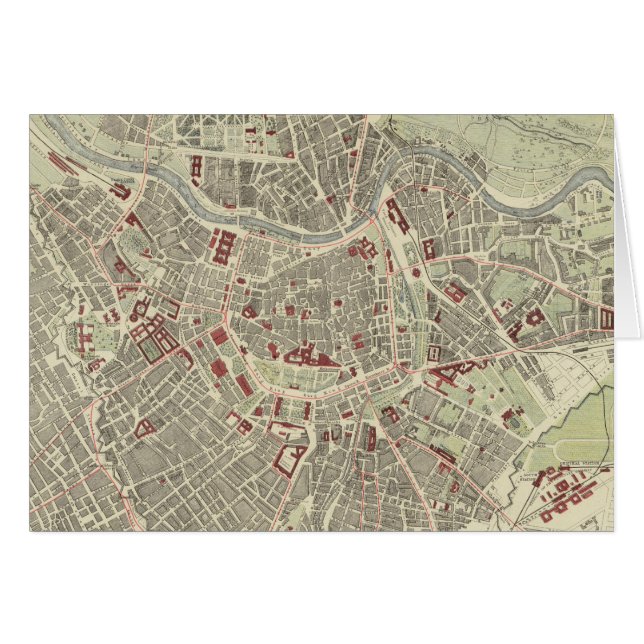 Carte vintage de Vienne Autriche (1883) (Devant horizontal)
