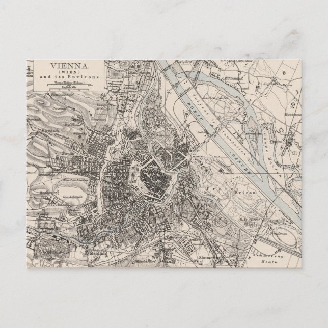 Carte vintage de Vienne Autriche (1906) (Devant)