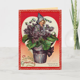 Carte vintage de violettes de Valentine