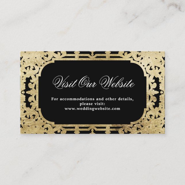 Carte vintage de visite Black & Gold (Devant)