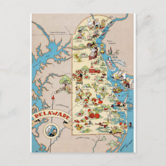 Carte Vintage Delaware Funny