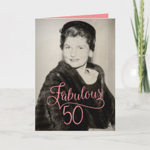 Carte Vintage des années 1950 Fabuleux 50e anniversaire 