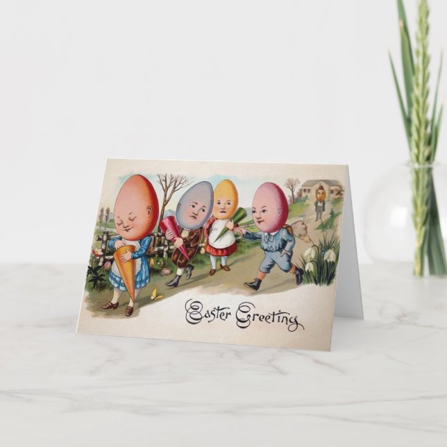 Carte vintage des oeufs de Pâques (Devant)