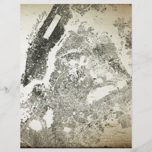 Carte Vintage des rues et des bâtiments de New Yor