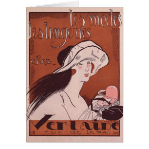 Carte vintage d'illustration de mode de Deco de
