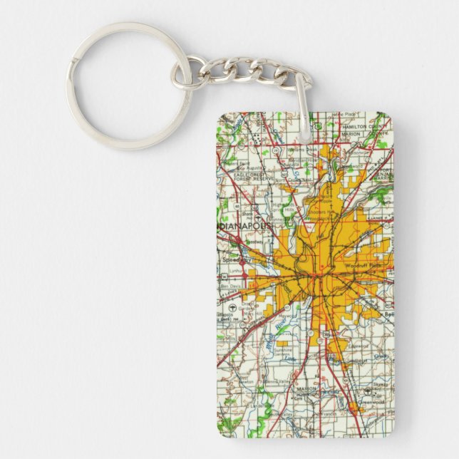 Carte vintage d'Indianapolis (Devant)