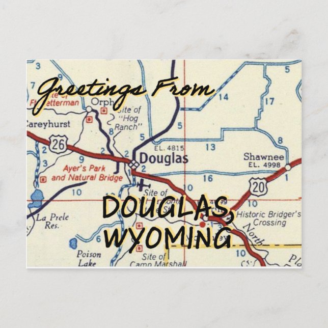 Carte Vintage Douglas Wyoming (Devant)