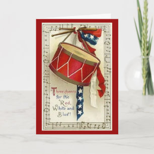 Carte Vintage Drum & Ribbon