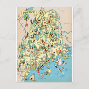 Carte Vintage du Maine