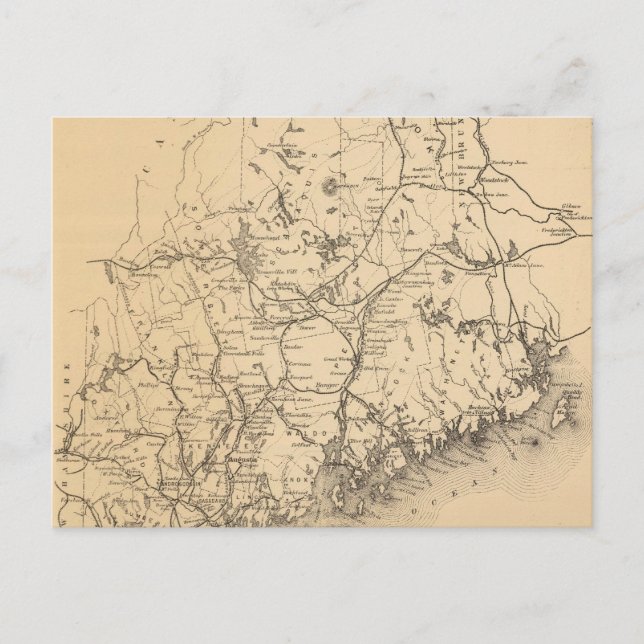 Carte vintage du Maine (1894) (Devant)