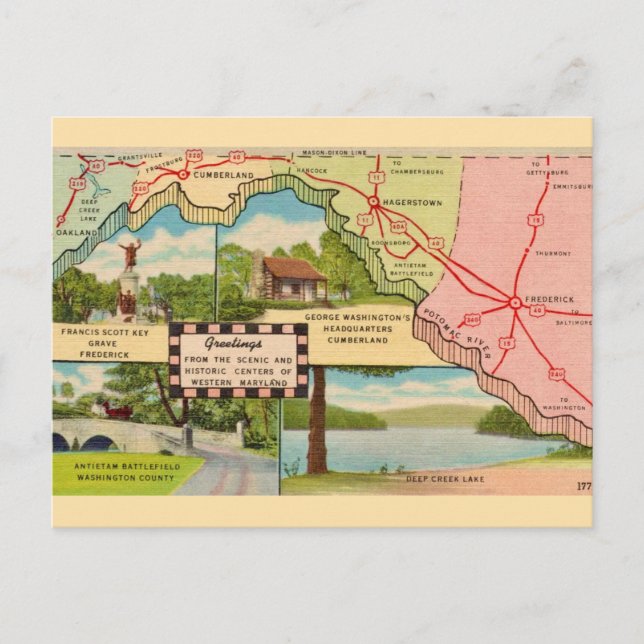 Carte Vintage du Maryland de l'Ouest (Devant)