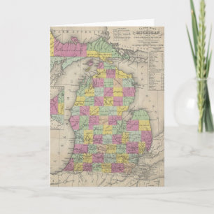 Carte vintage du Michigan (1853)