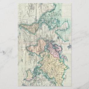 Carte vintage du monde (1801)