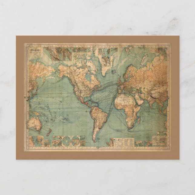 Carte vintage du monde antique (Devant)