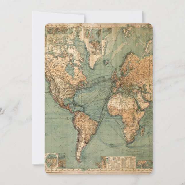Carte vintage du monde antique (Devant)
