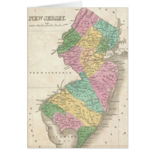 Carte vintage du New Jersey (1827)