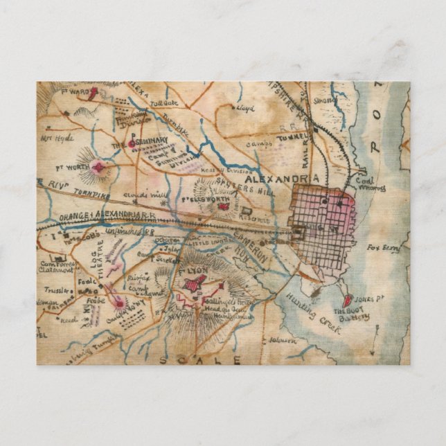 Carte vintage du nord-est de la Virginie (1862) (Devant)