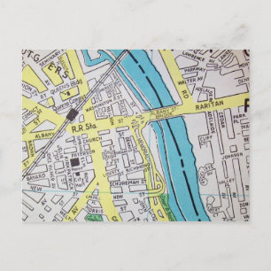 Carte Vintage du Nouveau-Brunswick, NJ