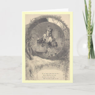 Carte vintage du Nouvel An victorien