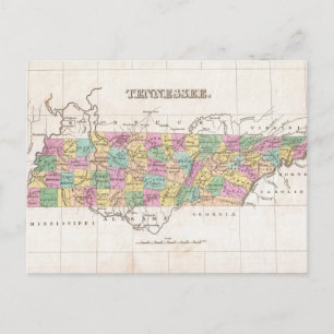 Carte vintage du Tennessee (1827)