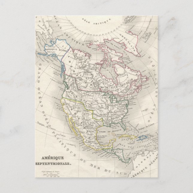 Carte vintage du vieux monde - Les Amériques (Devant)