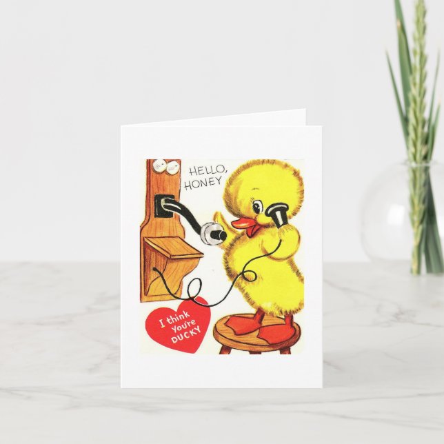 Carte Vintage Ducky Valentine (Devant)
