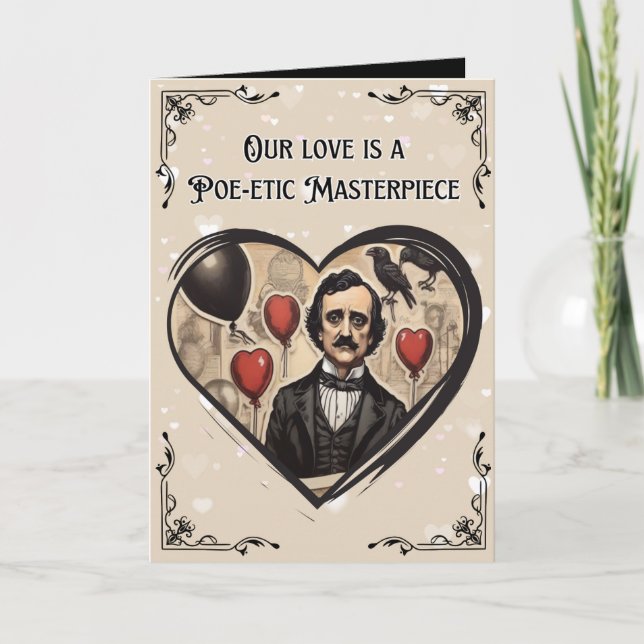 Carte Vintage Edgar Allan Poe Saint Valentin (Devant)