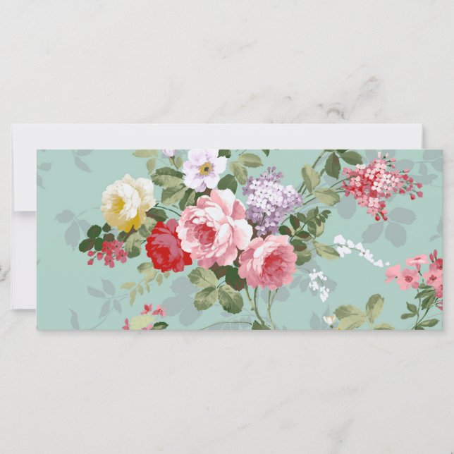 Carte Vintage Elegant rose Roses Motif (Devant)