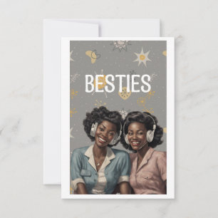 Carte Vintage esthétique Happy Galentine's Day Bestie