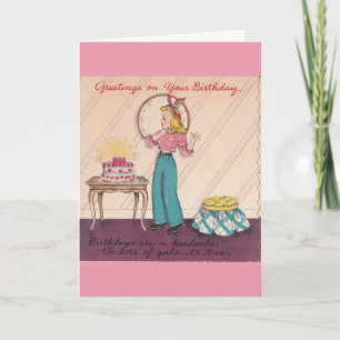 Carte Vintage - Fabuleux voeux d'anniversaire,