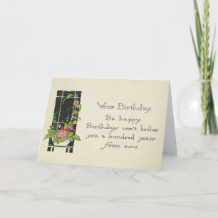 Carte Vintage fenêtre victorienne Anniversaire Soyez heu