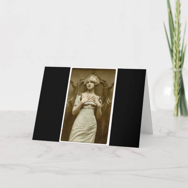 Carte Vintage fille glamour (Devant)