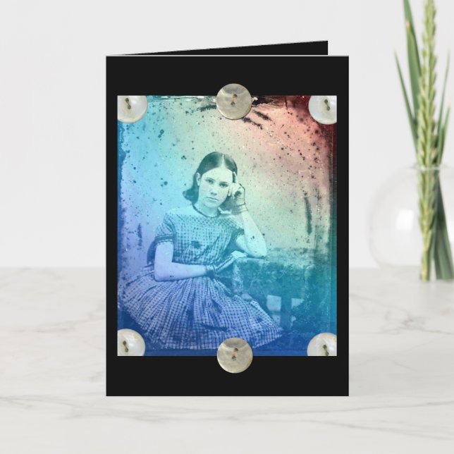 Carte Vintage fille, tu es aimée (Devant)