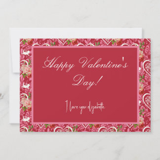 Carte vintage Floral Heart Valentine's Day Card