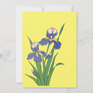 Carte Vintage Floral, Purple Spring Garden Fleurs d'Iris