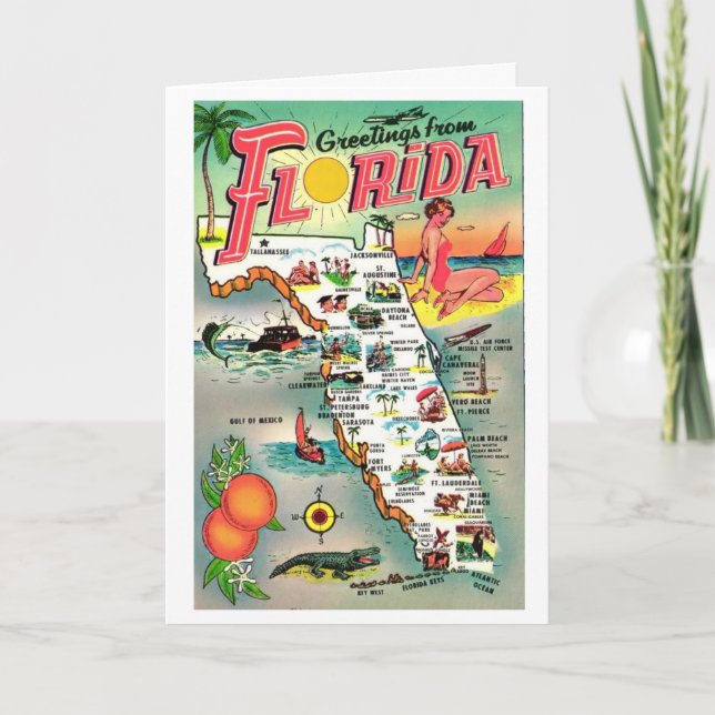 Carte Vintage Florida Paradise (Devant)