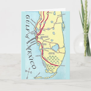 Carte vintage Florida West Coast