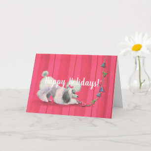 Carte Vintage Français Poodle blanc jouet poodle chien &