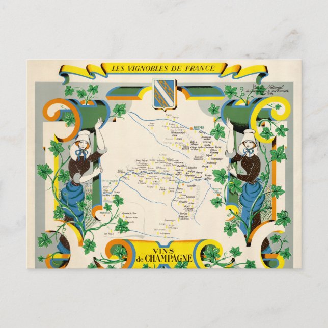 Carte Vintage France Champagne (Devant)