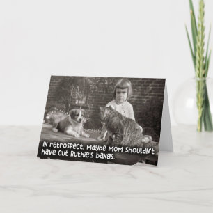 Carte Vintage Funny Card - Maman Cut Ruthie's Bangs
