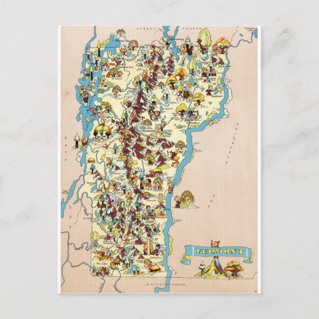 Carte Vintage Funny du Vermont (Devant)