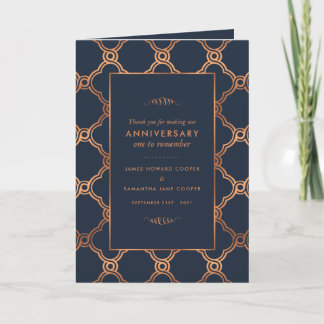 Carte Vintage géométrique, Art Déco Anniversaire Merci
