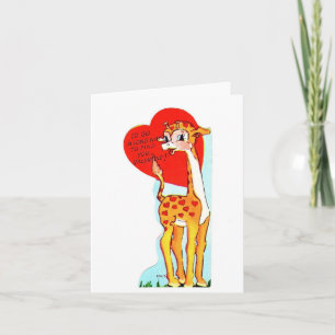 Carte Vintage Giraffe Valentine
