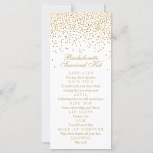 Carte Vintage Glam Gold Confetti Bachelorette Survie